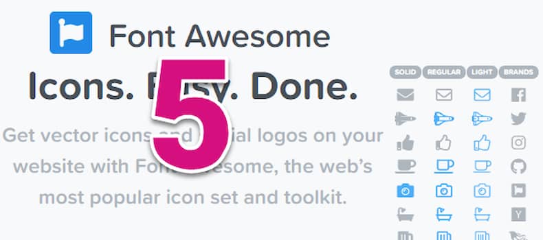 Welcome Font Awesome 5 - The Free Font that made 1 Mln on Kickstarter
